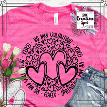 Load image into Gallery viewer, XOXO Be My Valentine_Heart Circle T-Shirt