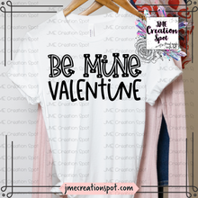 Load image into Gallery viewer, Be Mine Valentine Black Hearts T-Shirt