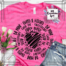 Load image into Gallery viewer, Hugs and Kisses_Be Mine_ Honey Bunch_Sweetheart_Cutie Pie T-Shirt