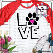 Load image into Gallery viewer, Love Dog Paw T-Shirt