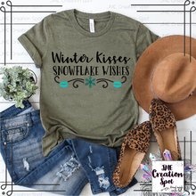 Load image into Gallery viewer, Winter Kisses Snowflake Wishes T-Shirt
