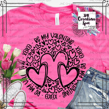 Load image into Gallery viewer, XOXO Be My Valentine_Heart Circle T-Shirt
