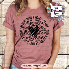 Load image into Gallery viewer, Hugs and Kisses_Be Mine_ Honey Bunch_Sweetheart_Cutie Pie T-Shirt
