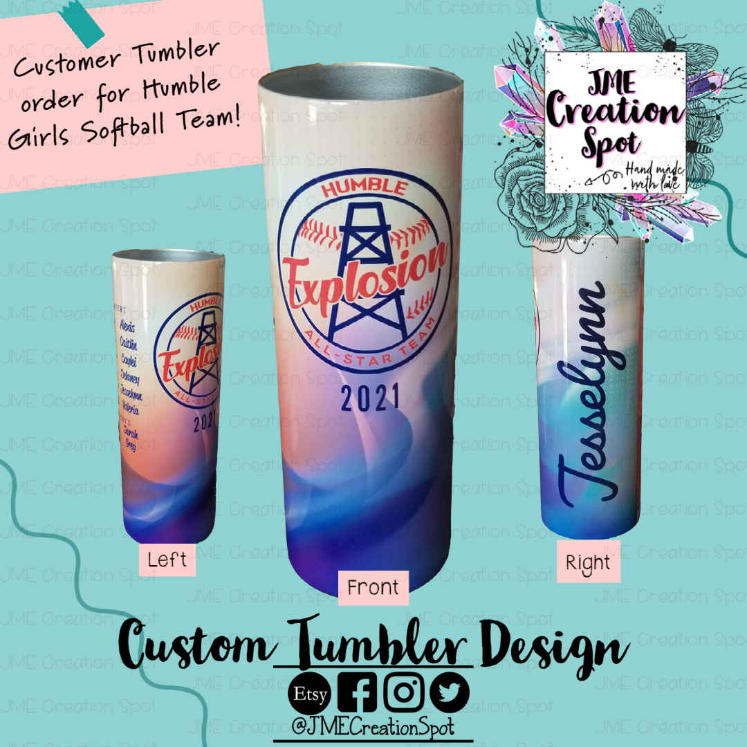 Personalized Tumbler for Girls and Women, Add Name and Symbols for Dance Teams, Birthday Parties, Sport Teams & More, 15oz from BluChi