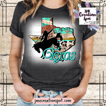 Load image into Gallery viewer, Texas Leopard/Marble Cowboy/Cowgirl T-Shirt [Bleached]

