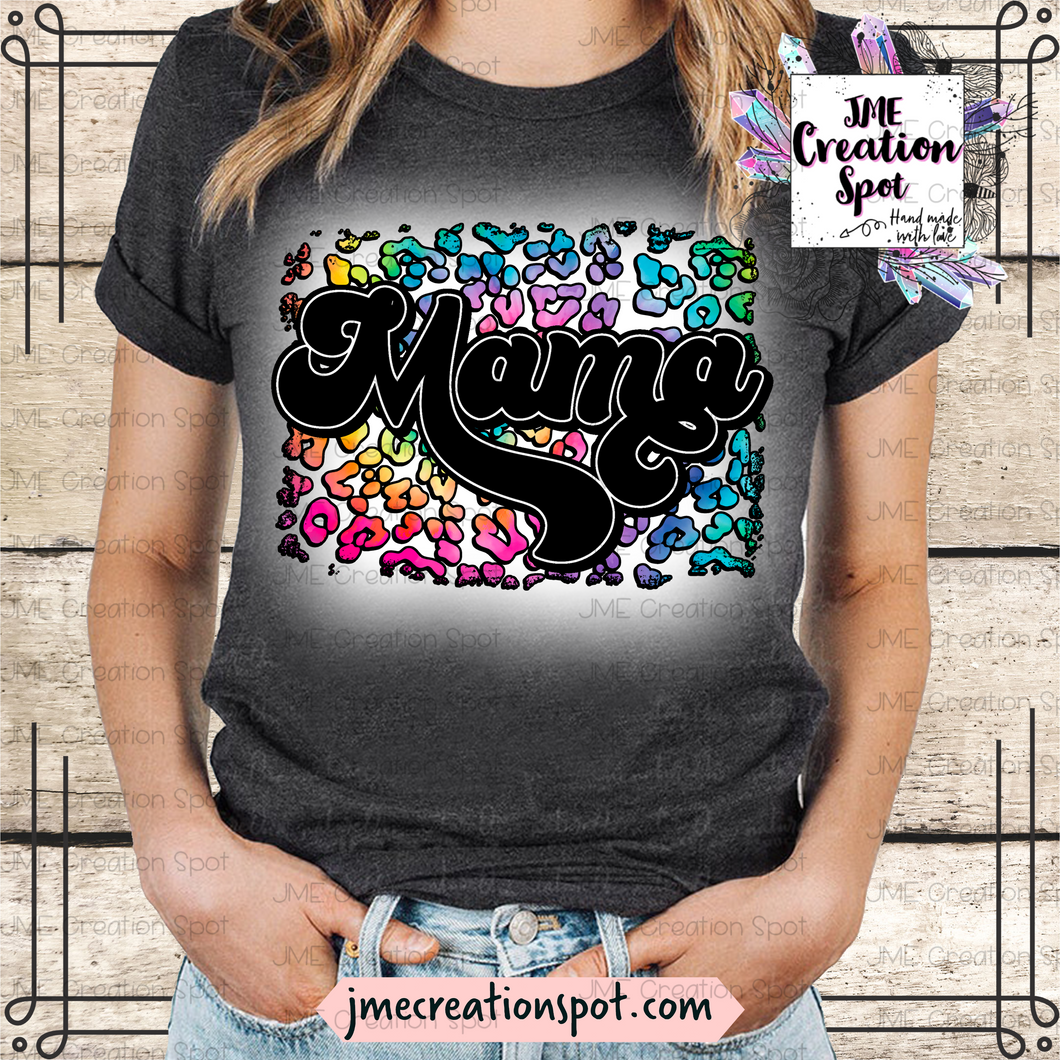 Mama Leopard Rainbow T-Shirt [Mom]