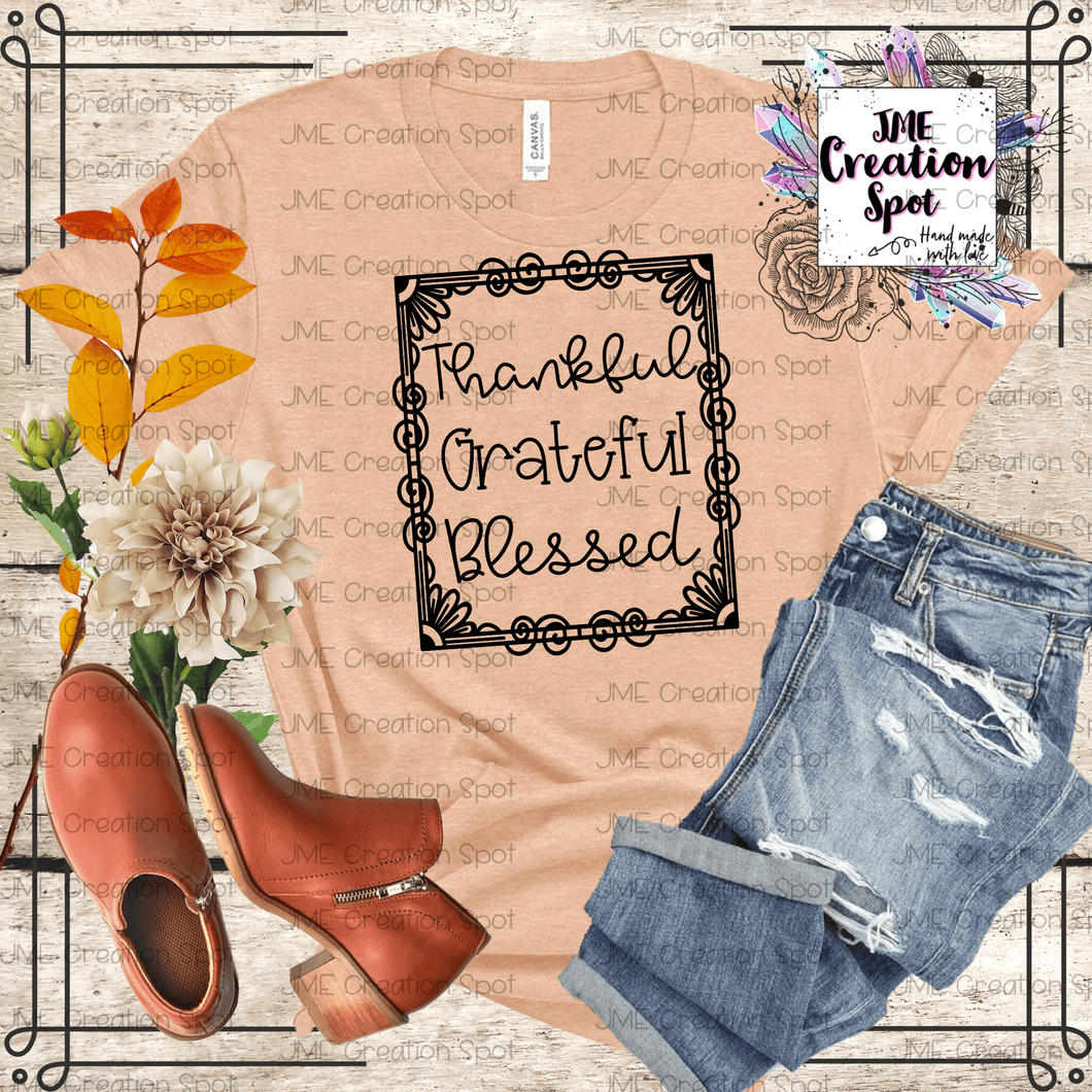 Thankful, Grateful, Blessed Floral Frame [Fall]