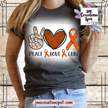 Load image into Gallery viewer, Orange Peace, Love, Cure  [Bleached]
