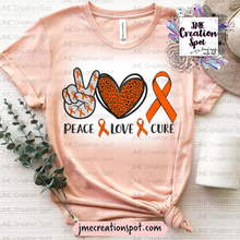 Load image into Gallery viewer, Orange Peace, Love, Cure  [Bleached]
