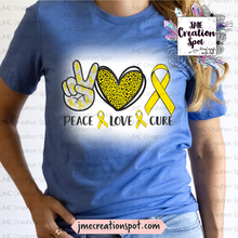 Load image into Gallery viewer, Yellow Peace, Love, Cure  [Bleached]
