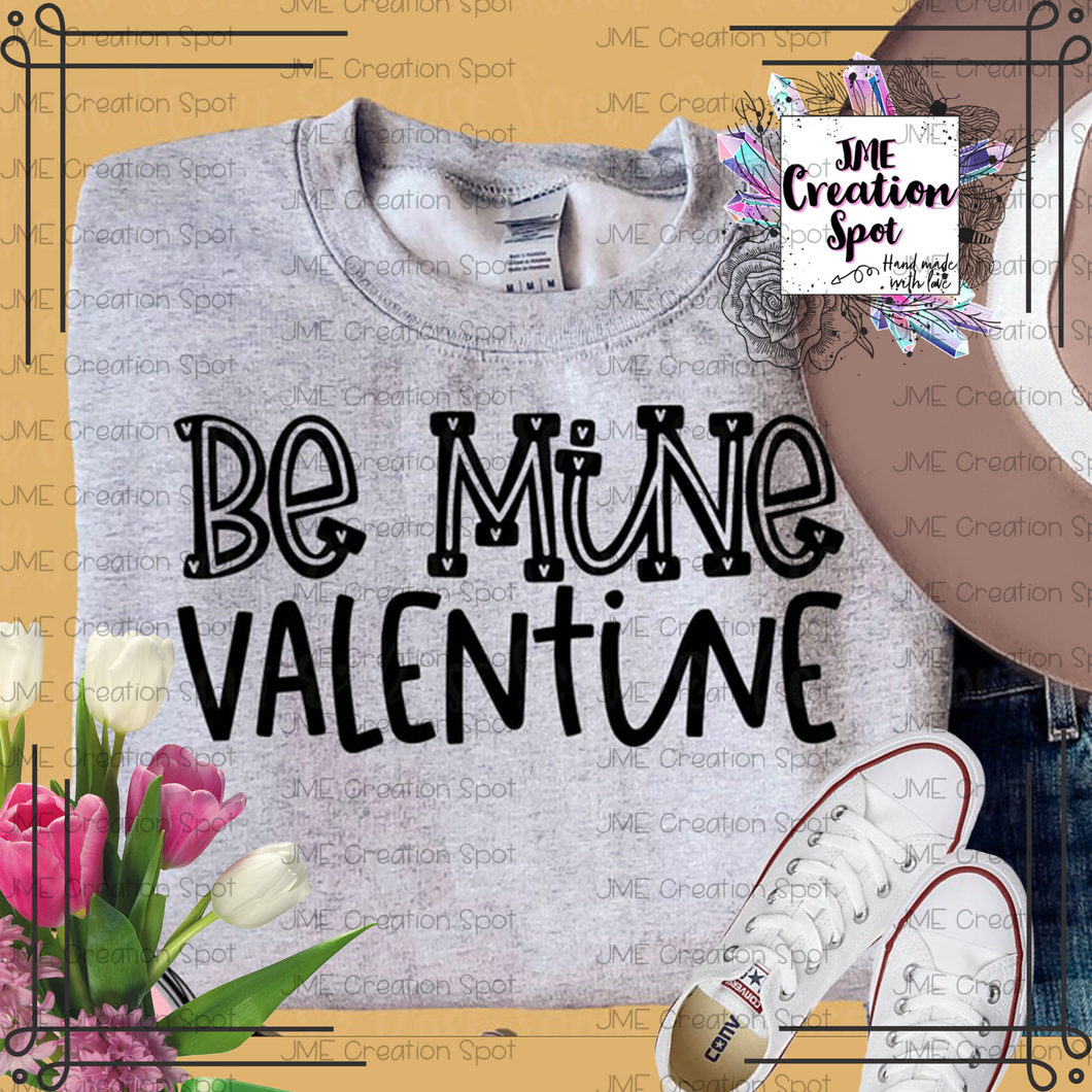 Be Mine Valentine Black Hearts T-Shirt