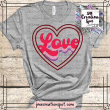Load image into Gallery viewer, Love Retro Heart_Valentine&#39;s T-Shirt
