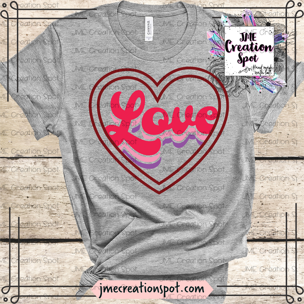 Love Retro Heart_Valentine's T-Shirt