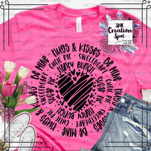 Load image into Gallery viewer, Hugs and Kisses_Be Mine_ Honey Bunch_Sweetheart_Cutie Pie T-Shirt
