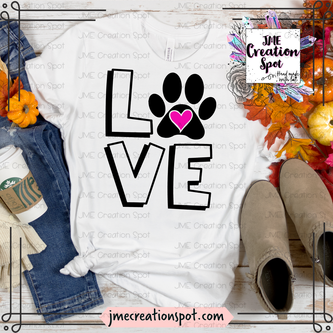 Love Dog Paw T-Shirt